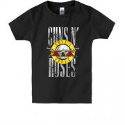 Детская футболка с надписью и лого Guns n` roses